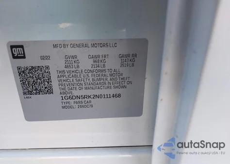 2022 Cadillac Ct5 Premium Luxury from USA, damaged, VIN 1G6DN5RK2N0111468